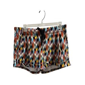 KAVU Womens Large Multi Color Chevron Zigzag Print Outdoor Hiking Shorts Cuffed